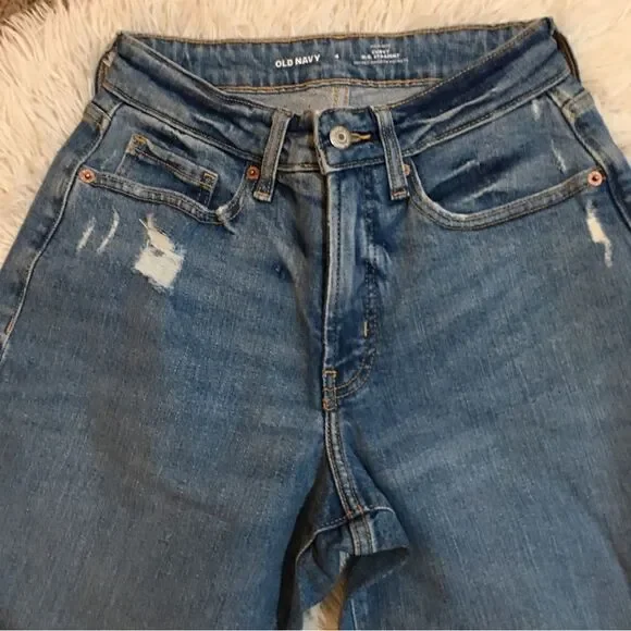 New Old Navy High waist O.G straight distressed hem! Full length - Picture 4 of 7